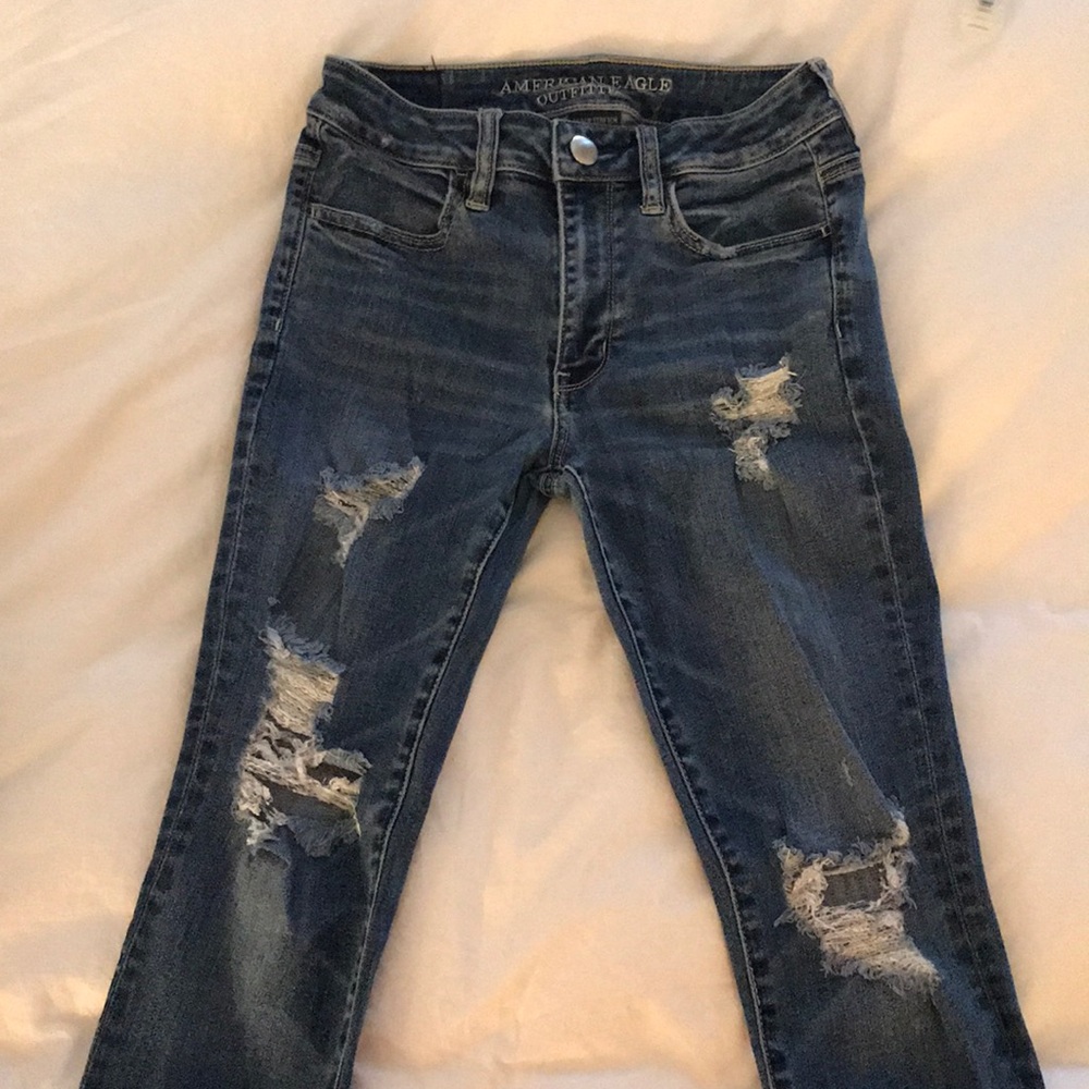 High Rise Skinny Distressed Jegging